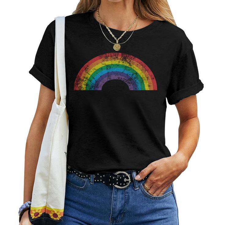 Rainbow Vintage Retro 70S 80S Style Gift Men Women  Women T-shirt