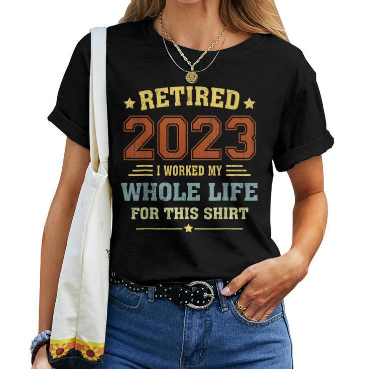 Retired 2023 Funny Vintage Retirement Humor Gifts Men Women Women T-shirt