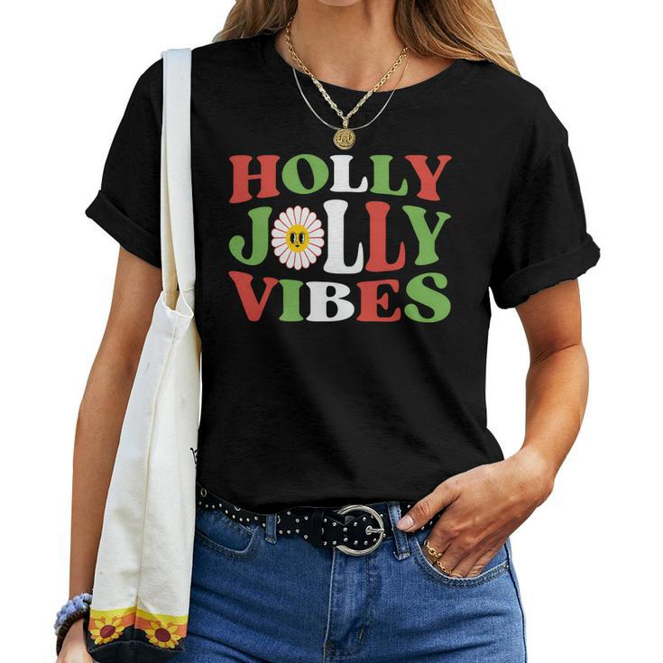 Retro Christmas Holly Jolly Vibes Women T-shirt