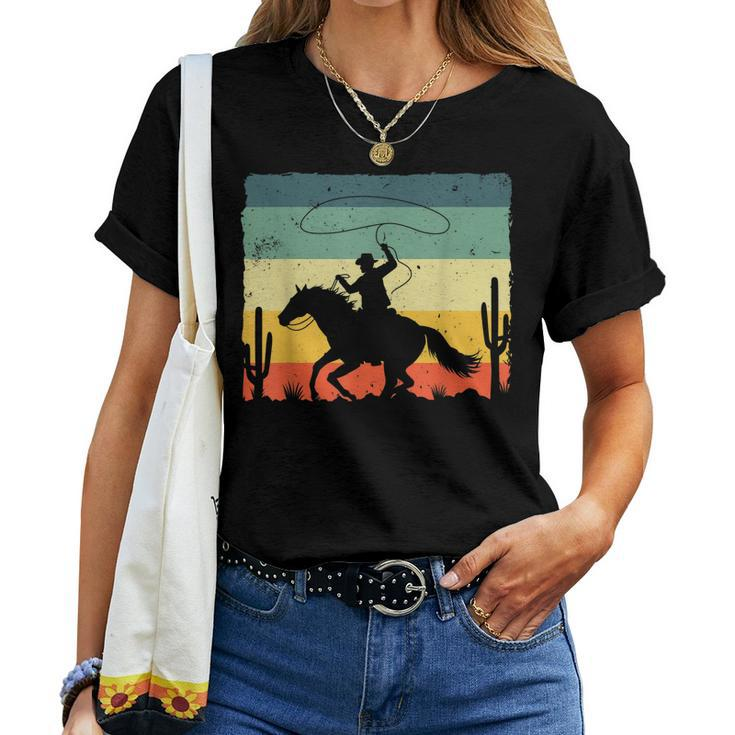 Retro Western Cowboy Design For Men Boys Horse Rider Cowboy Women T-shirt
