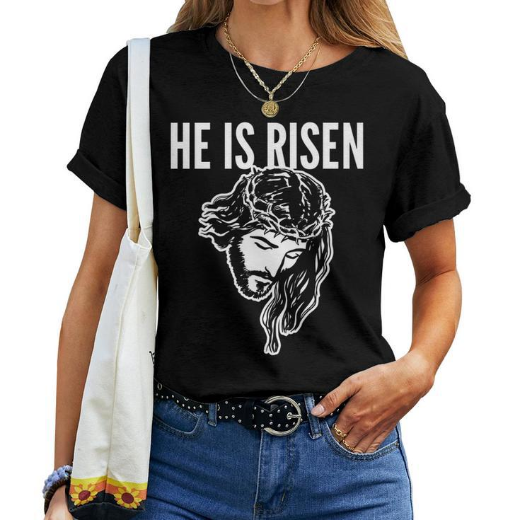 He Is Risen Jesus Resurrection Easter Religious Christians Women T-shirt