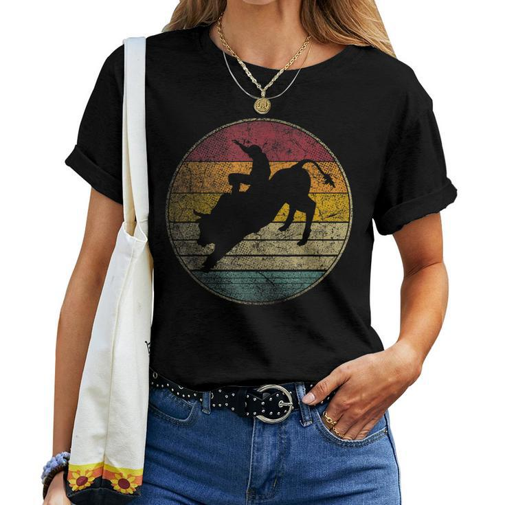 Rodeo Retro Style Bull Riding Cowboy Horse Men Women Kids Women T-shirt