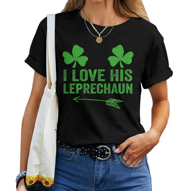 Womens Womens I Love His Leprechaun Couples St Patricks Day Women T-shirt