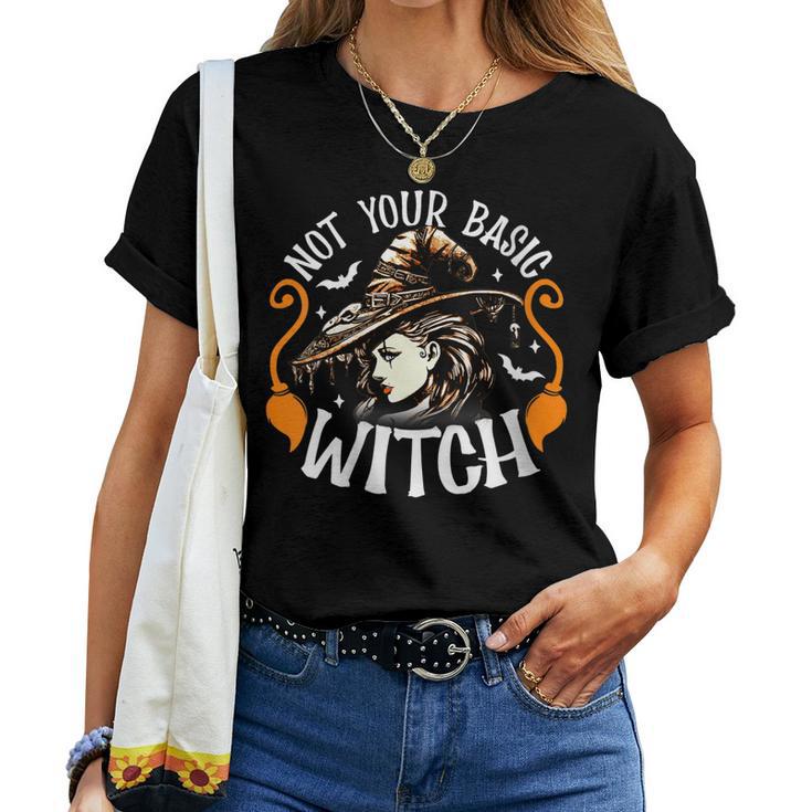 Womens Womens Not Your Basic Witch Halloween Costume Women T shirt Mazezy