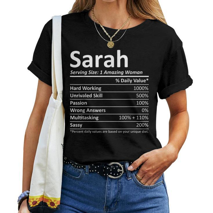 Sarah Nutrition Personalized Name Funny Christmas Gift Idea Women T-shirt