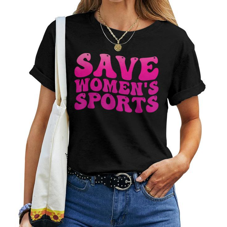 Save Womens Sports Act Protectwomenssports Support Groovy Women T-shirt