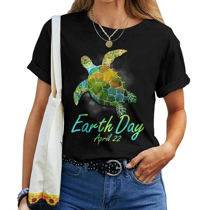 Sea Turtle Planet Love World Environment Earth Day Women T-shirt