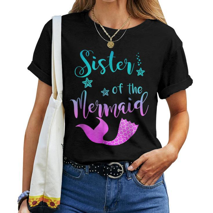Sister Of The Mermaid Birthday T Shirt Women T-shirt
