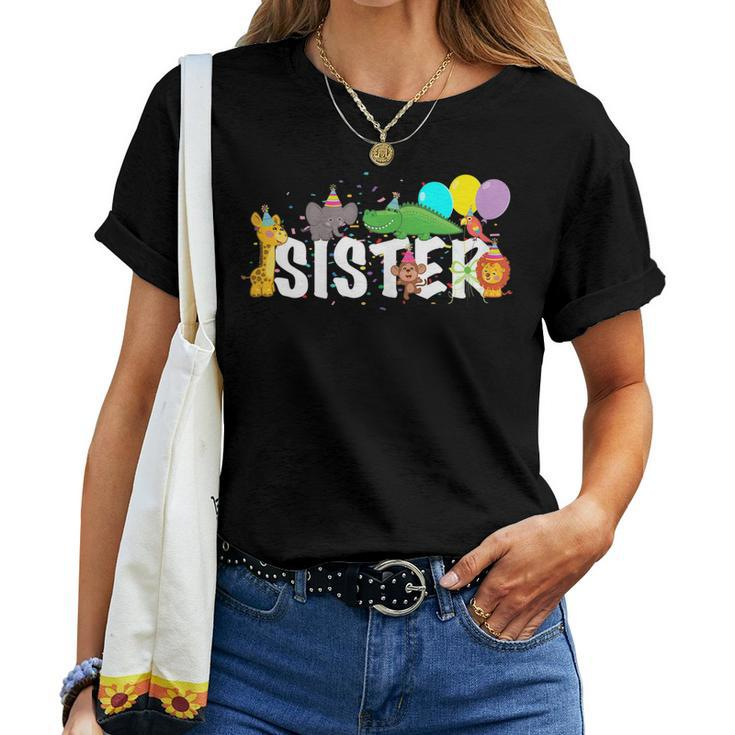 Sister Safari Zoo Birthday Family Costume Party Theme Women T-shirt