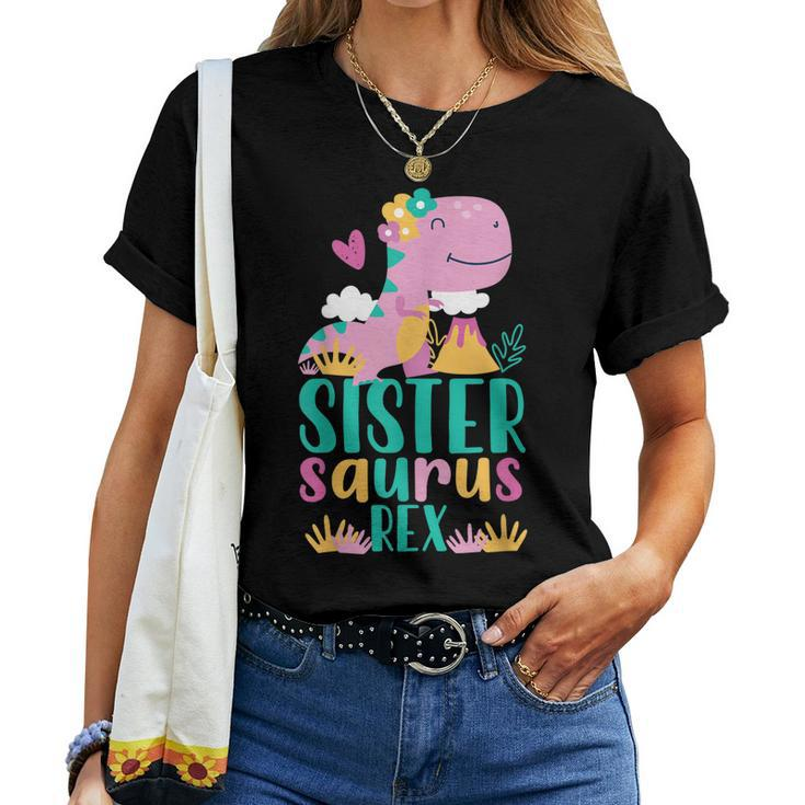 Sister Saurus Rex Dinosaur Dino For Kids Women T-shirt