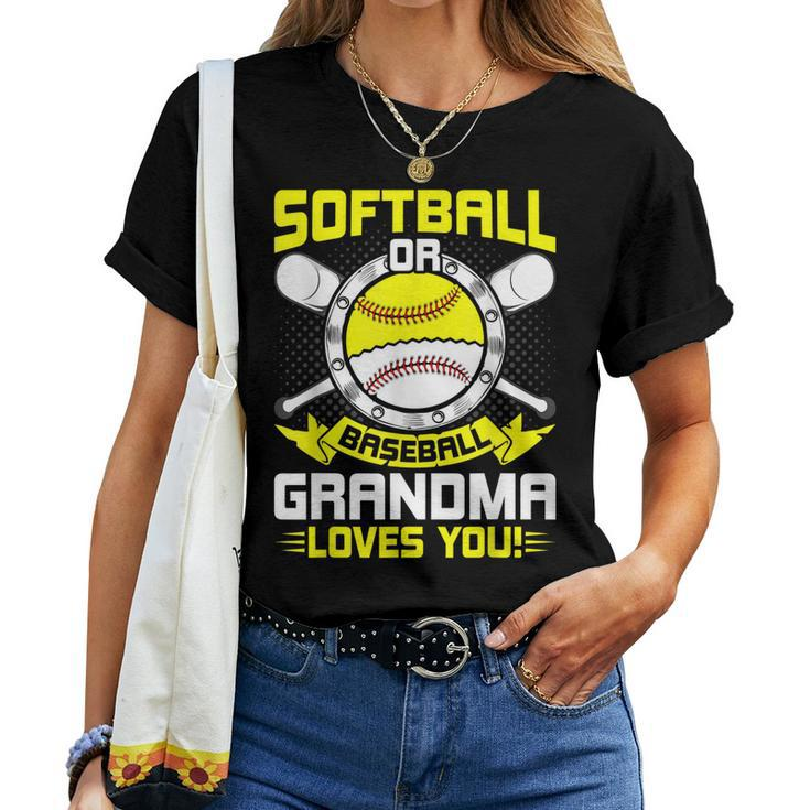 Softball Or Baseball Grandma Loves You Gender Reveal Women T-shirt