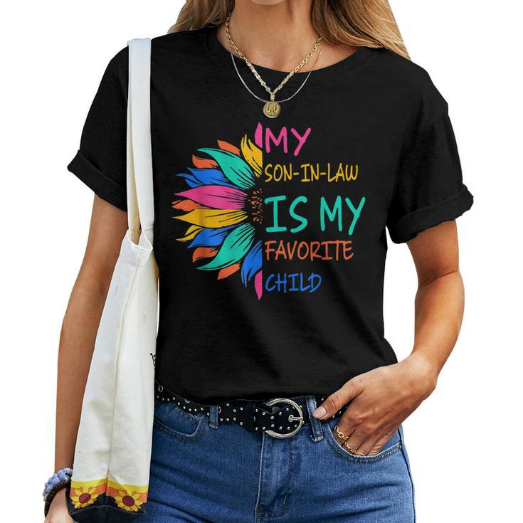 My Son In Law Is My Favorite Child Sunflower Women T-shirt Casual Daily Basic Unisex Tee