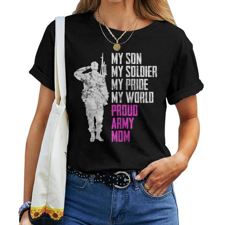 My Son Proud Army Mom Military Women T-shirt