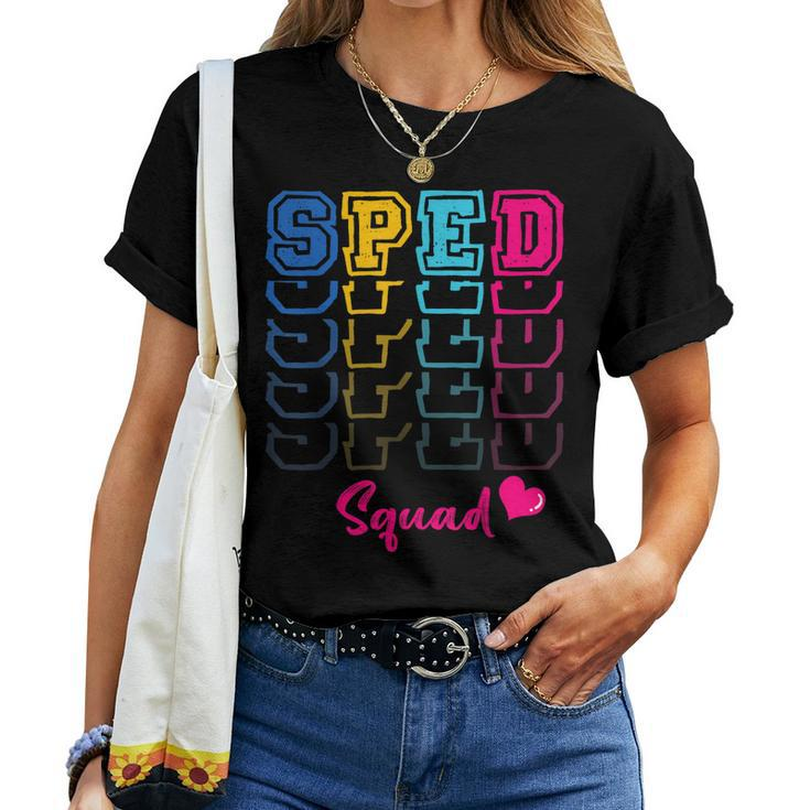 Sped Squad Proud Special Education Para Teacher Colorful Women T-shirt