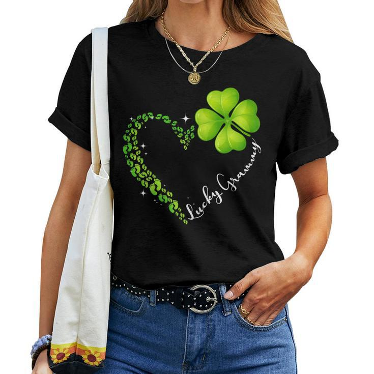 Womens St Patricks Day For Women - Lucky Grammy Heart Women T-shirt