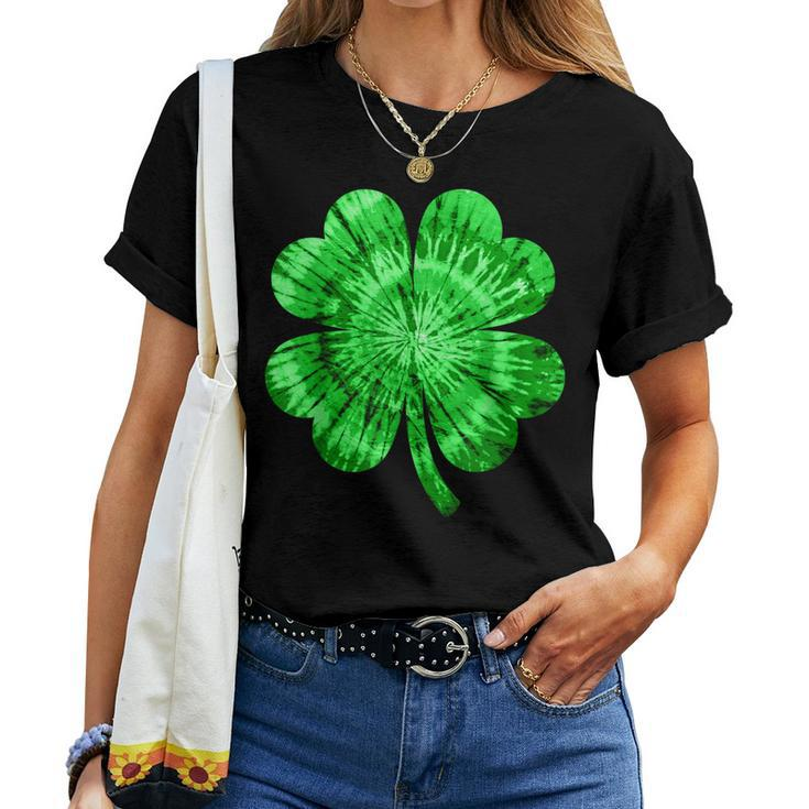 St Patricks Day Shamrock Tie Dye Women Irish Boy Lucky Women T-shirt