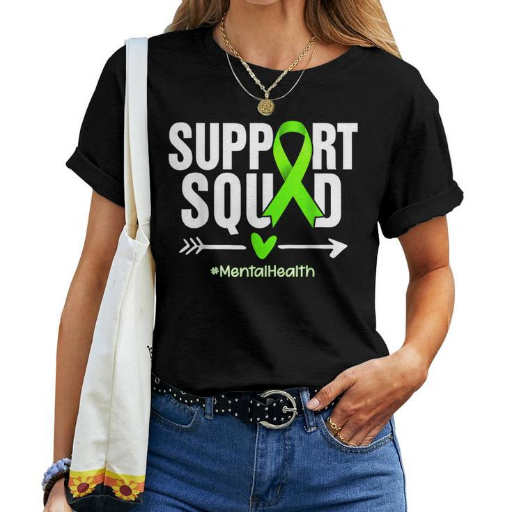 Support Squad Mental Health Awareness Green Ribbon Women Women T-shirt