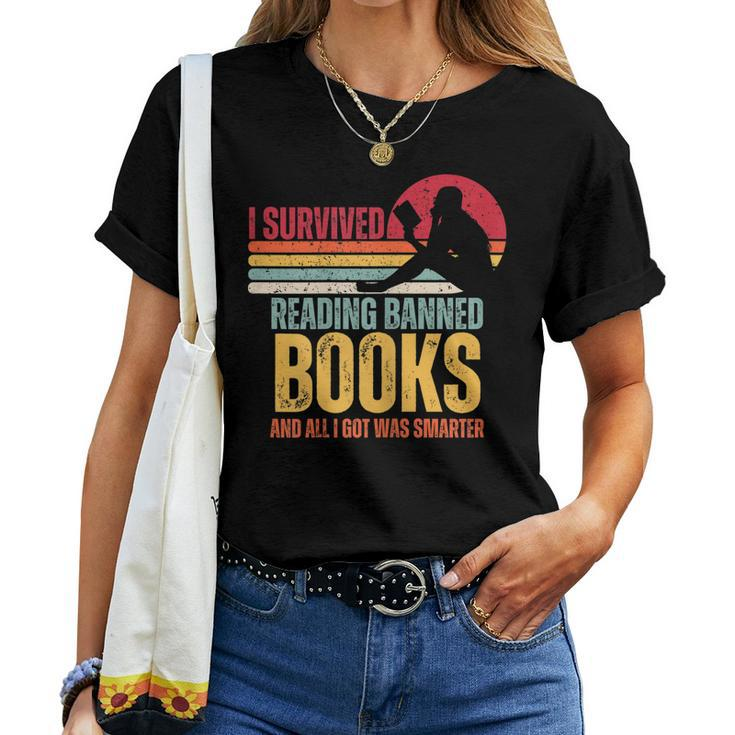Womens I Survived Reading Banned Books - Banned Books Lovers Women T-shirt