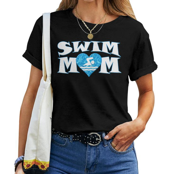 Swim Mom Heart Shaped Pool Water Swimmer Swimming & Diving Women T-shirt