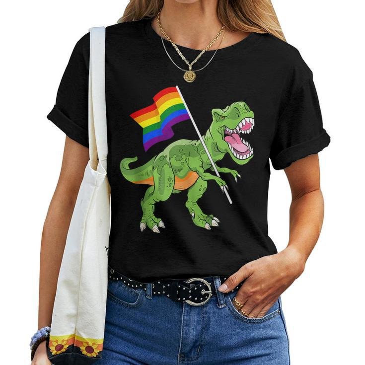T Rex Rainbow Flag Gay Lesbian Lgbt Pride Women Men Women T-shirt