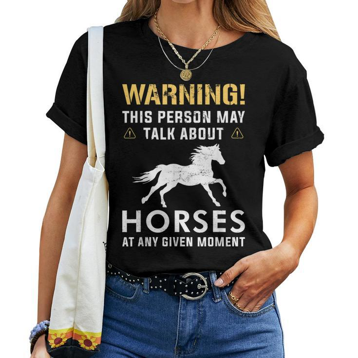 Talk About Horses Women Girls Horseback Riding Horse Lover Women T-shirt
