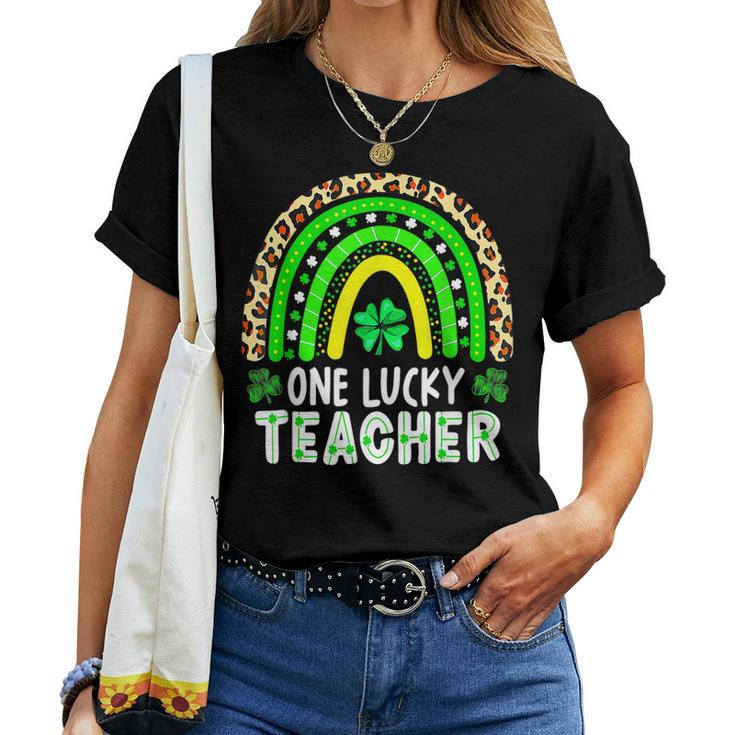 Teacher St Patricks Day Rainbow One Lucky Teacher Women T-shirt