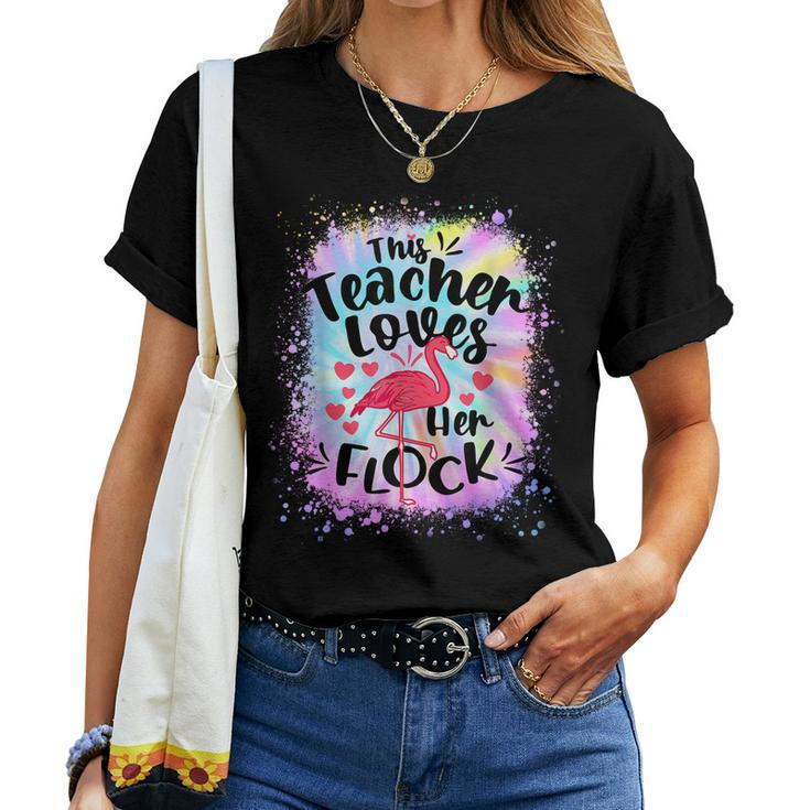 This Assistant Principal Loves Her Flock Flamingo Teacher  Women Crewneck Short T-shirt