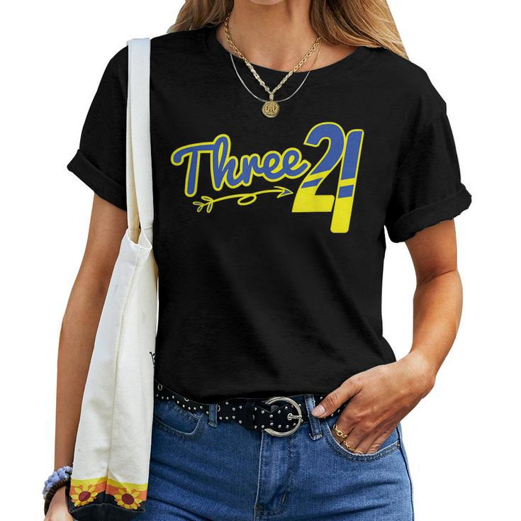 Three T21 World Down Syndrome Awareness Day Womens Women T-shirt