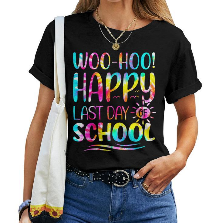 Tie Dye Woo Hoo Happy Last Day Of School Kids Teacher Women T-shirt
