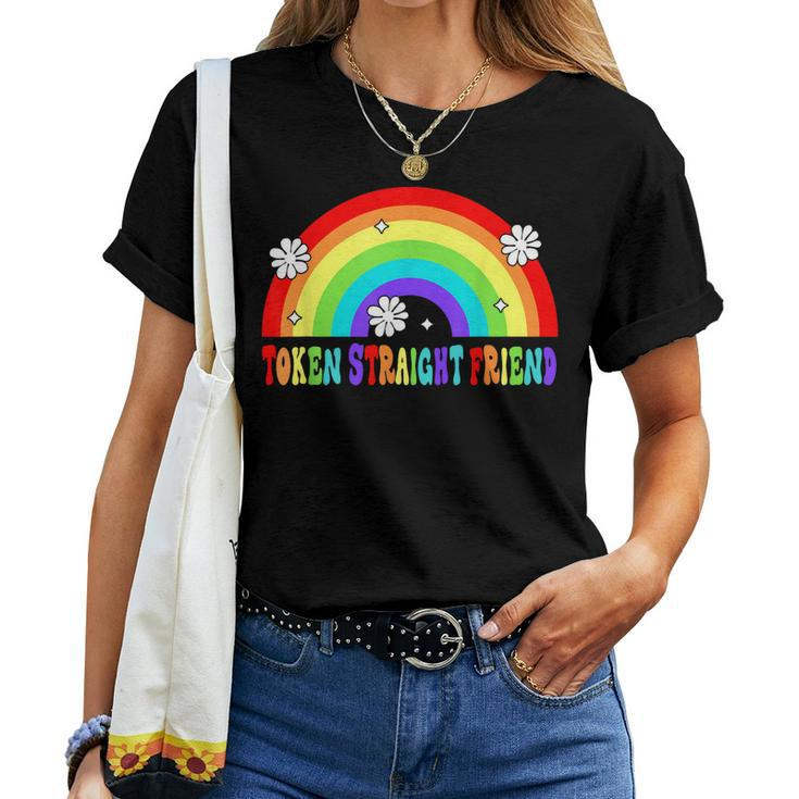 Token Straight Friend Funny Lgbt Quote For Straight Rainbow  Women Crewneck Short T-shirt