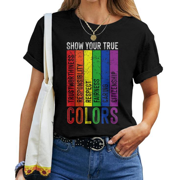 True Colors Gay Rainbow Pride Flag Lgtbq Cool Lgbt Ally Women T-shirt
