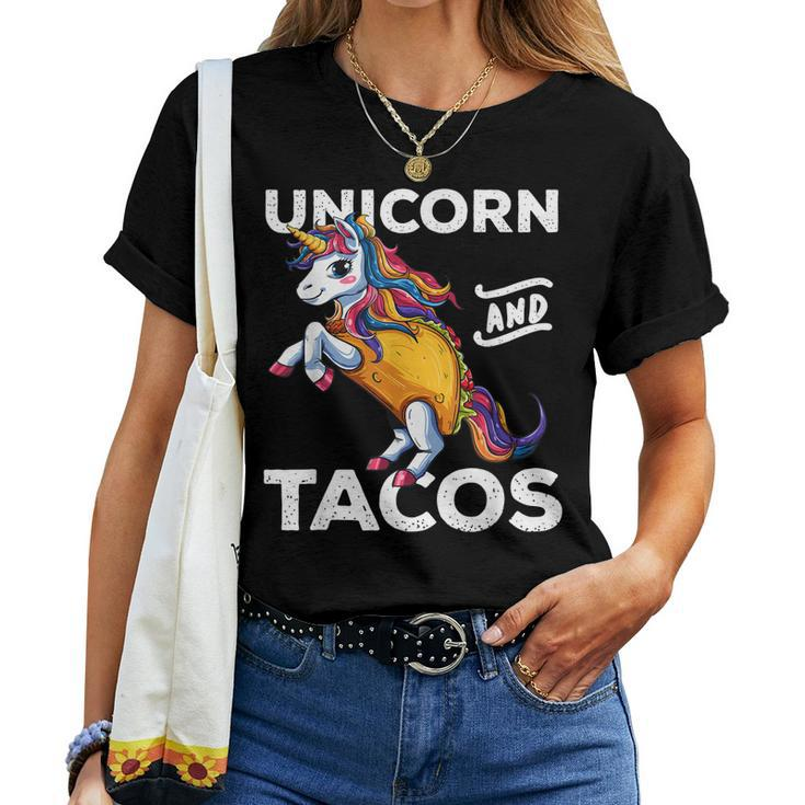 Unicorn & Tacos Cinco De Mayo Rainbow Party Girls Women T-shirt
