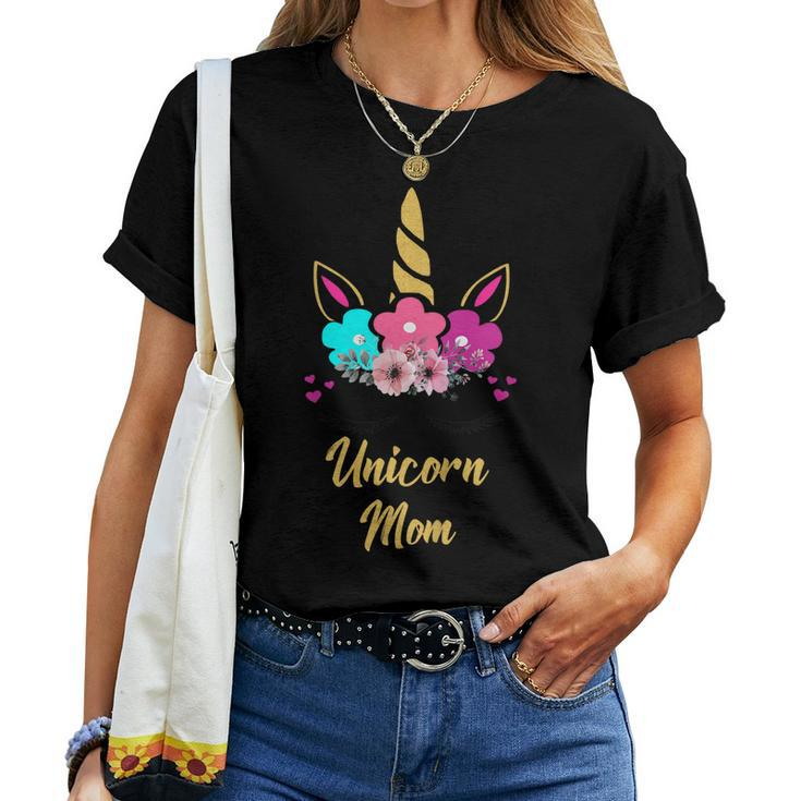 Unicorn Mom T Shirt Mom Of The Birthday Girl Women T-shirt