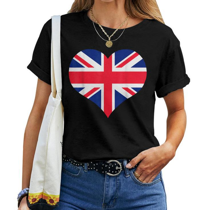 Union Jack British Flag Heart British Isles Mens Womens Women T-shirt