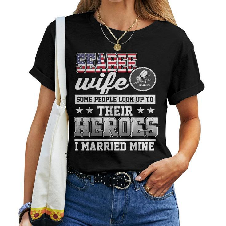 US Seabee Proud Seabee Wife Women T-shirt