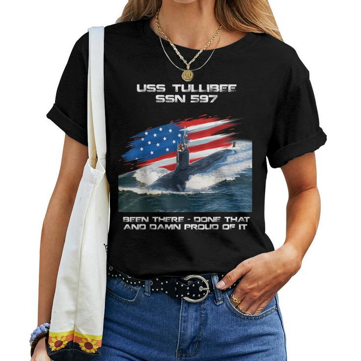 Uss Tullibee Ssn-597 American Flag Submarine Veteran Xmas Women T-shirt