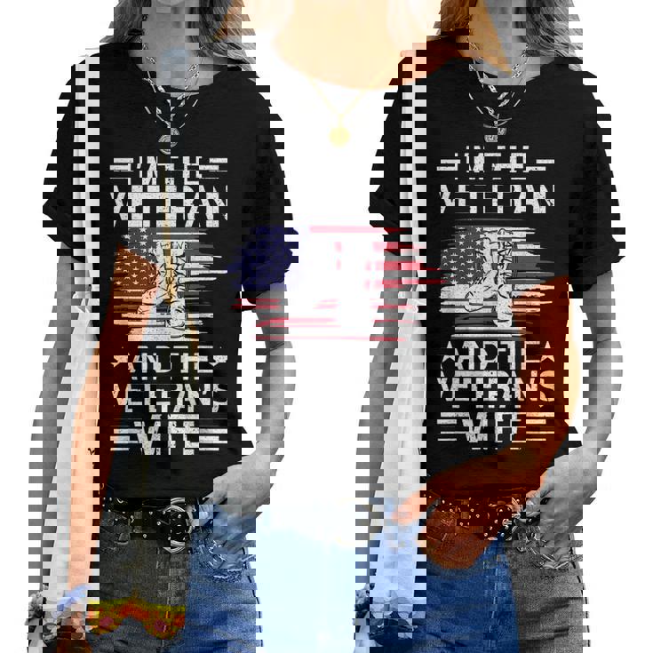 The Veteran & The Veterans Wife Proud American Veteran Wife Women T-shirt