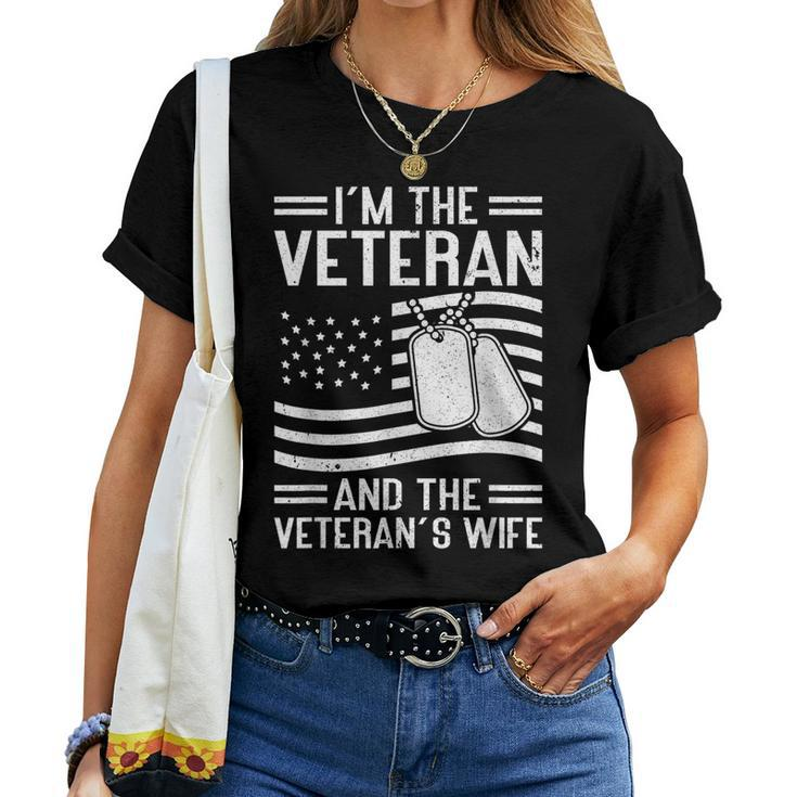 The Veteran & The Veterans Wife Proud American Veteran Wife Women T-shirt