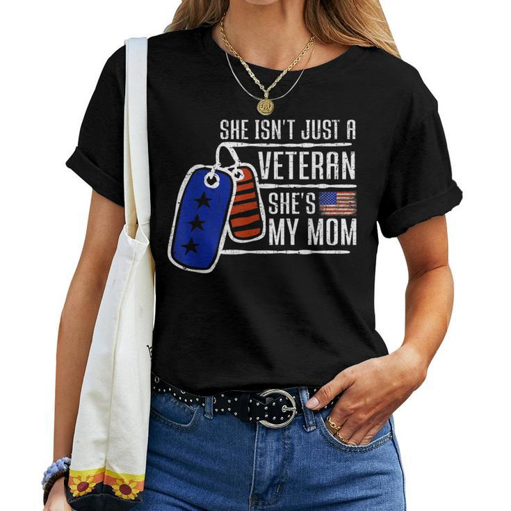 Veteran Shes My Mom | Usa Flag Proud American Veteran Mom Women T-shirt