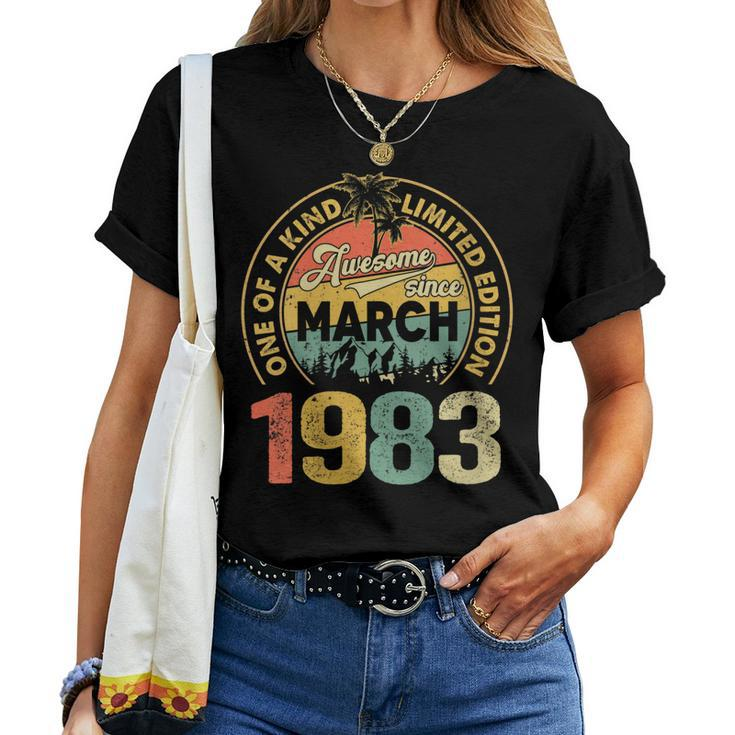 Womens Vintage 40 Year Old March 1983 Limited Edition 40Th Birthday Women T-shirt