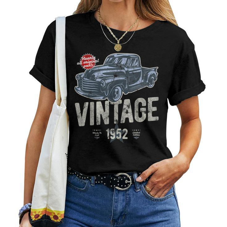 Vintage Born 1952 70Th Birthday Classic Pick Up Truck Women T-shirt Casual Daily Basic Unisex Tee