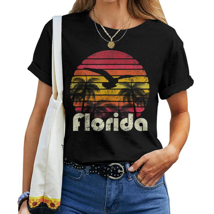 Vintage Retro Florida Beach Sun 70S 80S Style Gift Mom Dad Women T-shirt