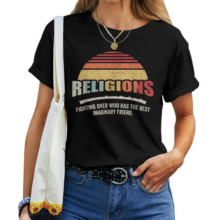Vintage Retro Religions Sarcastic Def For Atheist Science Women T-shirt