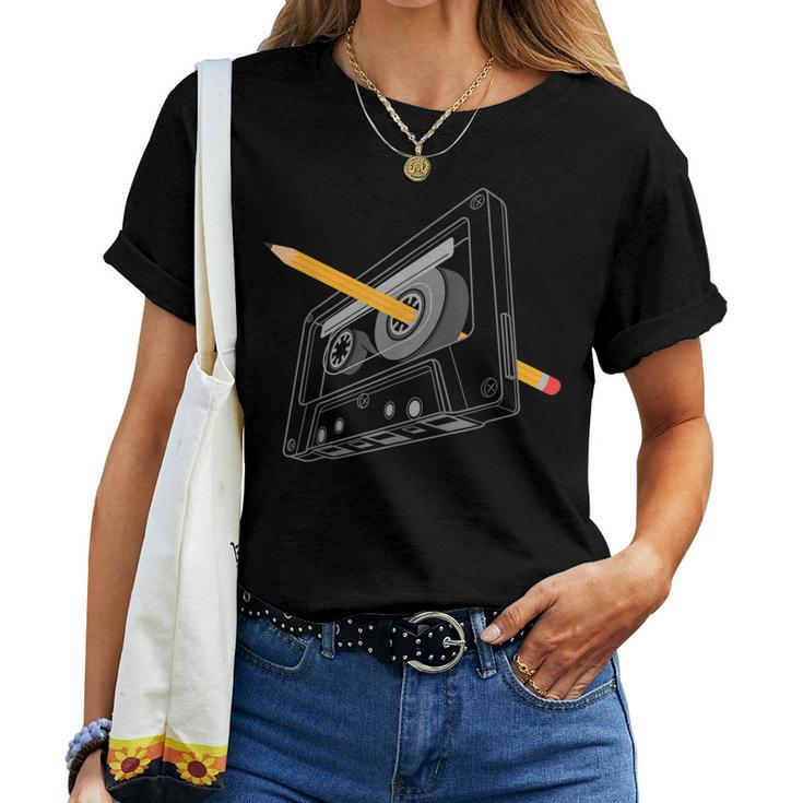 Vintage Rewind 80S 90S Cassette Pencil Men Women Women T-shirt