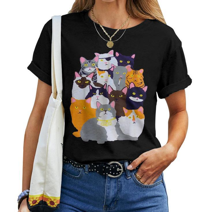 Vintage Y2k-Enjoi Cat Gang Cute Mother Of Cats Catmom Catdad Women T-shirt