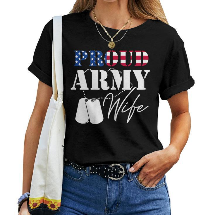 Womens Army Wife Veterans Day Military Patriotic Female Soldier Women T-shirt