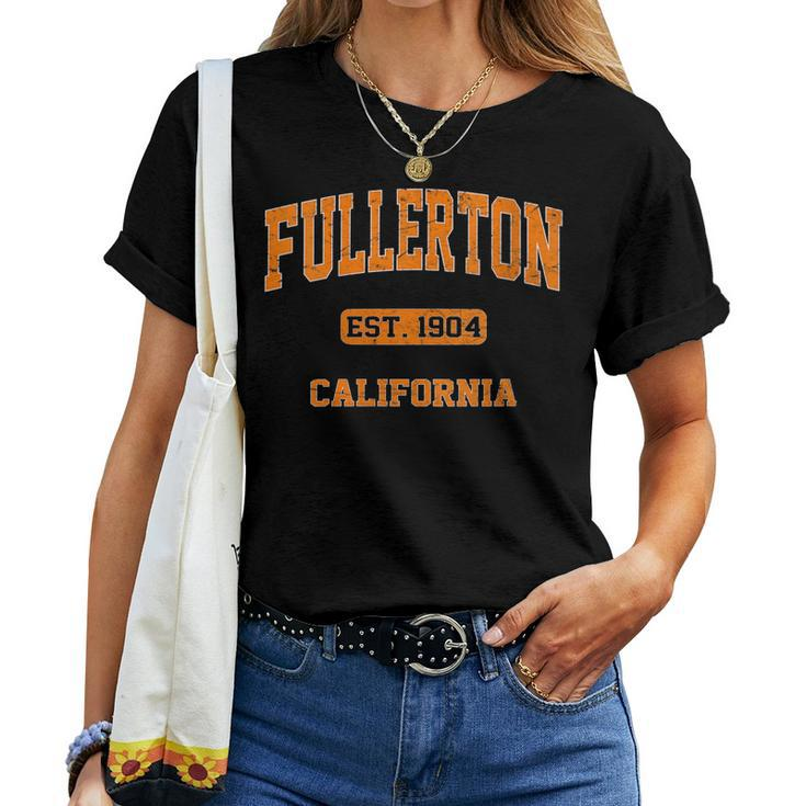 Womens Fullerton California Ca Vintage State Athletic Style Women T-shirt