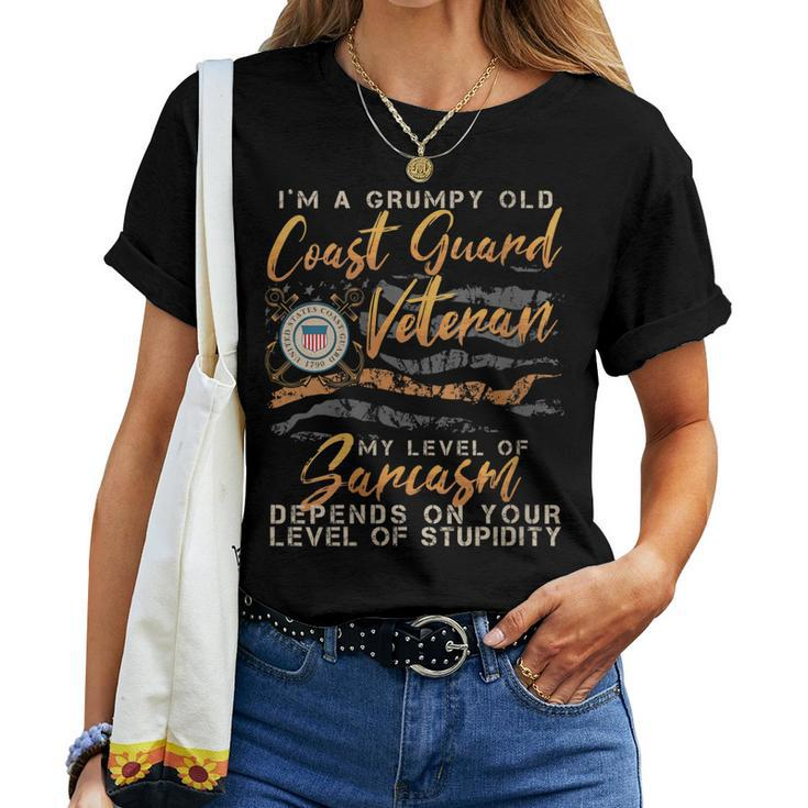 Womens Im A Grumpy Old Coast Guard Veteran Veteran Women T-shirt