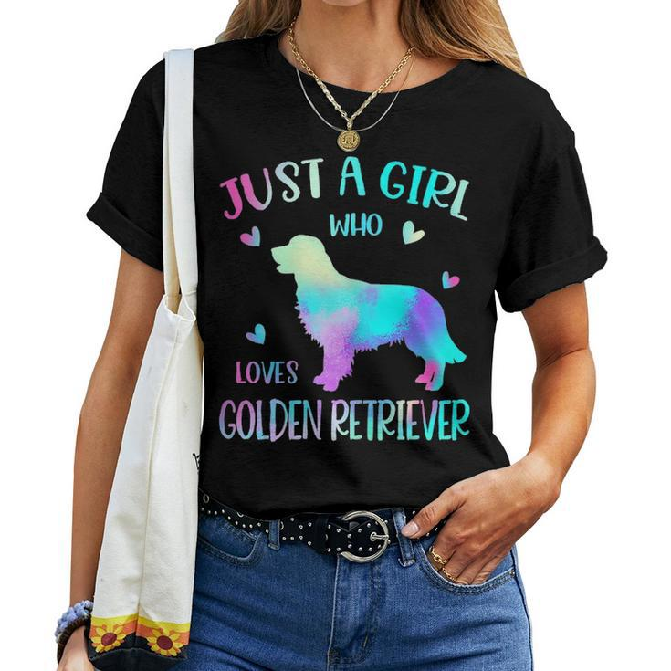 Womens Just A Girl Who Loves Golden Retriever - I Love My Dog Women T-shirt