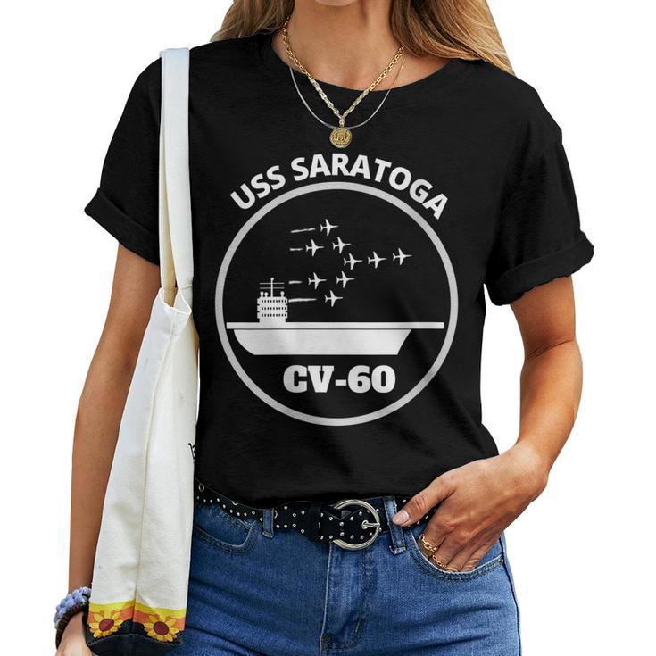 Womens Navy Aircraft Carrier Uss Saratoga Women T-shirt